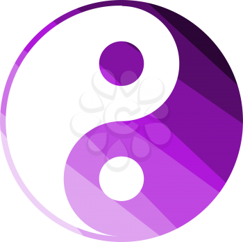 Yin And Yang Icon. Flat Color Ladder Design. Vector Illustration.