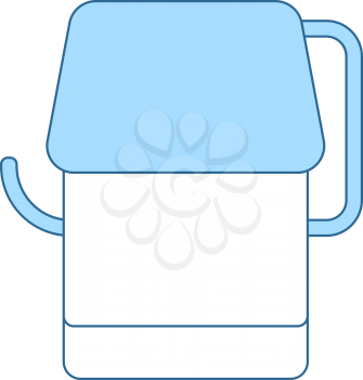 Toilet Paper Icon. Thin Line With Blue Fill Design. Vector Illustration.