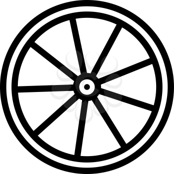 Bike Wheel Icon. Bold outline design with editable stroke width. Vector Illustration.