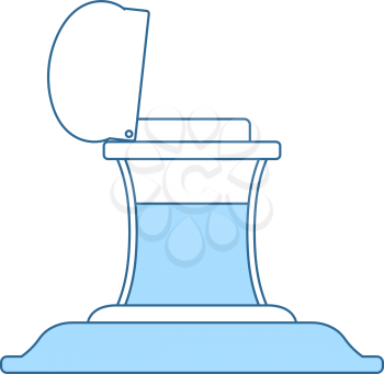 Inkstand Icon. Thin Line With Blue Fill Design. Vector Illustration.