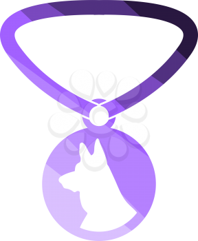 Dog Medal Icon. Flat Color Ladder Design. Vector Illustration.