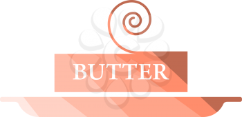 Butter Icon. Flat Color Ladder Design. Vector Illustration.