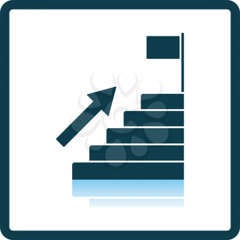 Ladder To Aim Icon. Square Shadow Reflection Design. Vector Illustration.