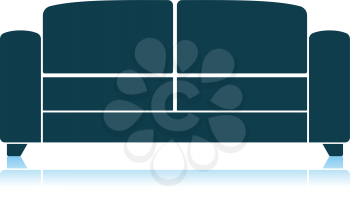 Office Sofa Icon. Shadow Reflection Design. Vector Illustration.