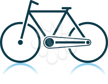 Ecological Bike Icon. Shadow Reflection Design. Vector Illustration.