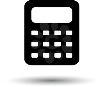 Calculator Icon. Black on White Background With Shadow. Vector Illustration.
