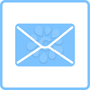 Mail Icon. Blue Frame Design. Vector Illustration.