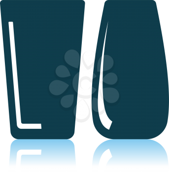 Two Glasses Icon. Shadow Reflection Design. Vector Illustration.
