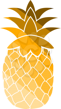 Icon Of Pineapple. Flat Color Ladder Design. Vector Illustration.