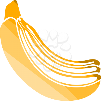 Icon Of Banana. Flat Color Ladder Design. Vector Illustration.