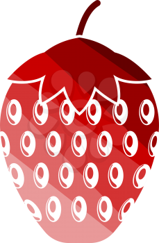 Icon Of Strawberry. Flat Color Ladder Design. Vector Illustration.