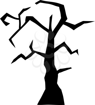 Halloween black tree. Single Design. Vector illustration.