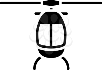 Helicopter Icon. Black Stencil Design. Vector Illustration.