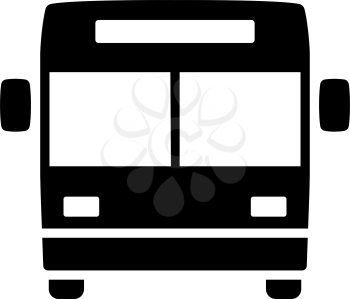 City Bus Icon. Black Stencil Design. Vector Illustration.