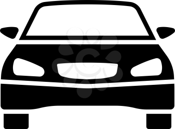 Sedan Car Icon. Black Stencil Design. Vector Illustration.