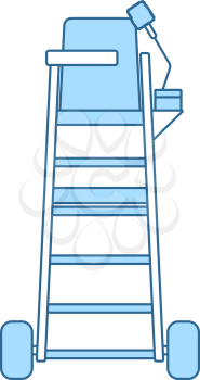Tennis Referee Chair Tower Icon. Thin Line With Blue Fill Design. Vector Illustration.