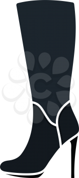 Autumn Woman High Heel Boot Icon. Flat Color Design. Vector Illustration.