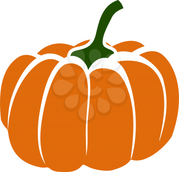 Pumpkin Icon. Flat Color Design. Vector Illustration.
