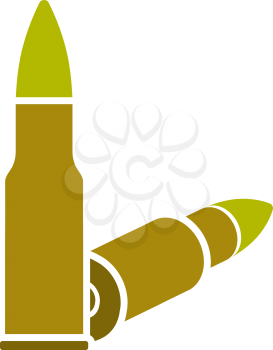 Icon Of Rifle Ammo. Flat Color Design. Vector Illustration.