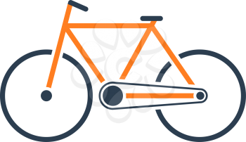 Ecological Bike Icon. Flat Color Design. Vector Illustration.