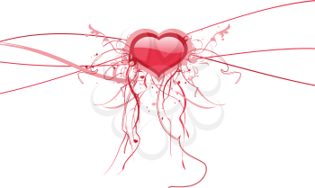 Royalty Free Clipart Image of an Abstract Heart Background