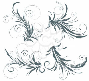 Royalty Free Clipart Image of Four Flourishes