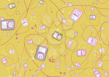 Royalty Free Clipart Image of an MP3 Player Background