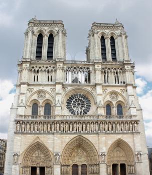 Facade of Notre Dame de Paris. France 