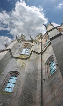 Tower in abbey of Mont Saint Michel. Normandy,