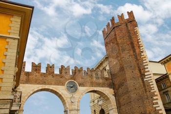 Medieval city gate. Verona, Italy