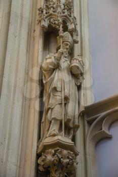 Den Bosch, Netherlands - January 17, 2015: Statue of the saint in the cathedral the Dutch city of Den Bosch