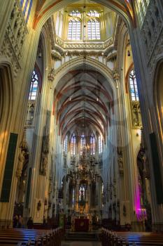 Den Bosch, Netherlands - January 17, 2015: People in the cathedral Dutch city of Den Bosch