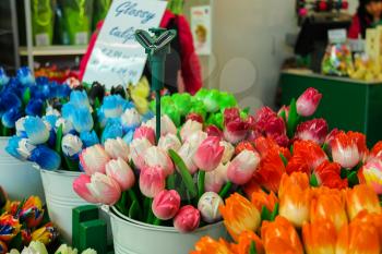Amsterdam Schiphol, Netherlands - April 18, 2015: Sale of flowers and gifts at the airport Amsterdam Schiphol, Netherlands