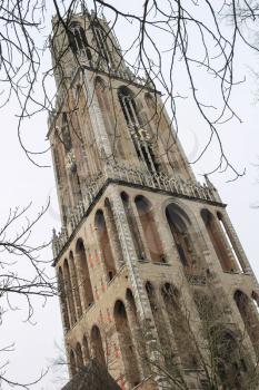 Famous Cathedral Tower in Utrecht, the Netherlands