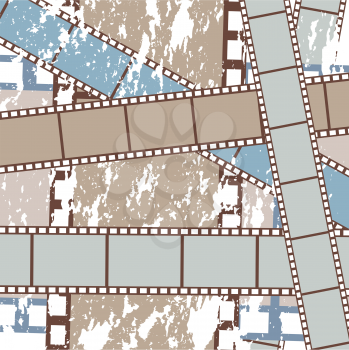 Royalty Free Clipart Image of a Film Strips Background