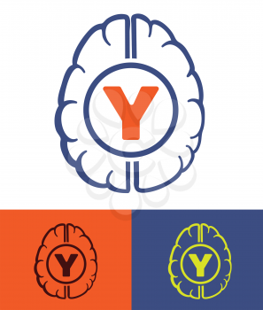 human brain generation y new people mindset concept symbol vector illustration