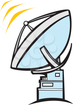 Royalty Free Clipart Image of a Large Radio Dish Satellite 