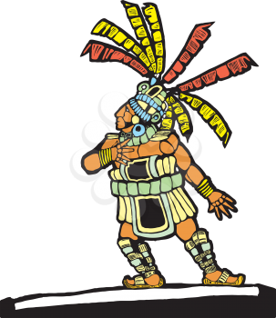 Royalty Free Clipart Image of a Mayan Man