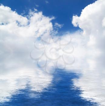 Scape with sky, clouds and water