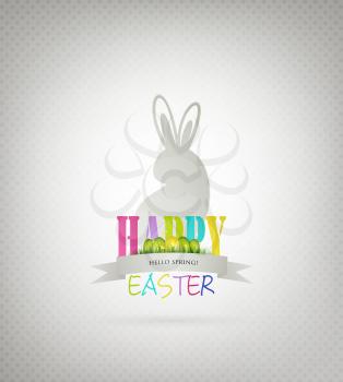 Easter Background With Bunny And Title Inscription 
