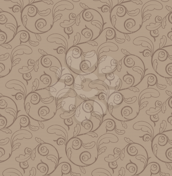 Vintage Seamless Floral Pattern With Clipping Mask