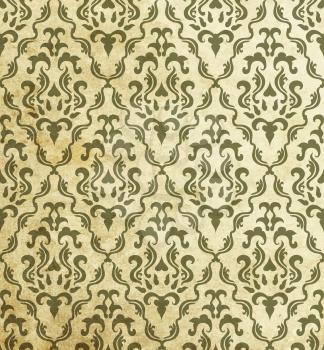 Vintage Seamless Floral Pattern Ornament With Clipping Mask