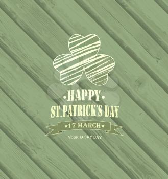 Vintage Saint Patrick's Day Background  With Leaf And Title Inscription