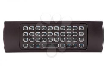 Full keyboard modern remote control for smart tv, isolated on white background