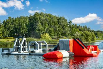 Inflatable slide bounce or water sliders at water park