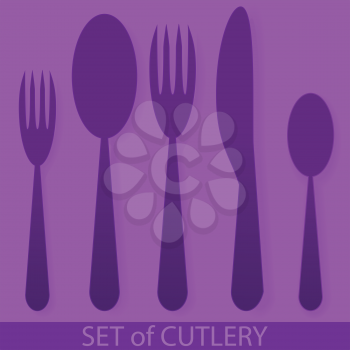 Royalty Free Clipart Image of a Set of Cutlery