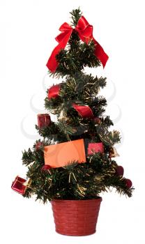 Christmas tree with blank card  for your text