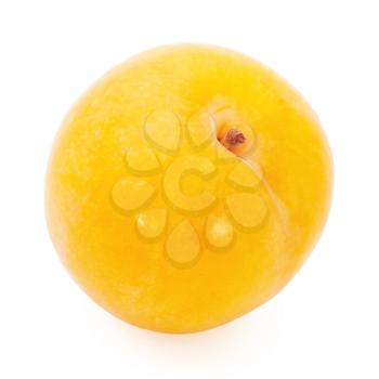 Yellow plum on the white background
