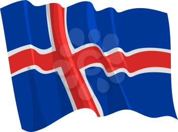 Royalty Free Clipart Image of the Iceland Flag