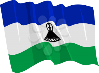 Royalty Free Clipart Image of the Lesotho Flag